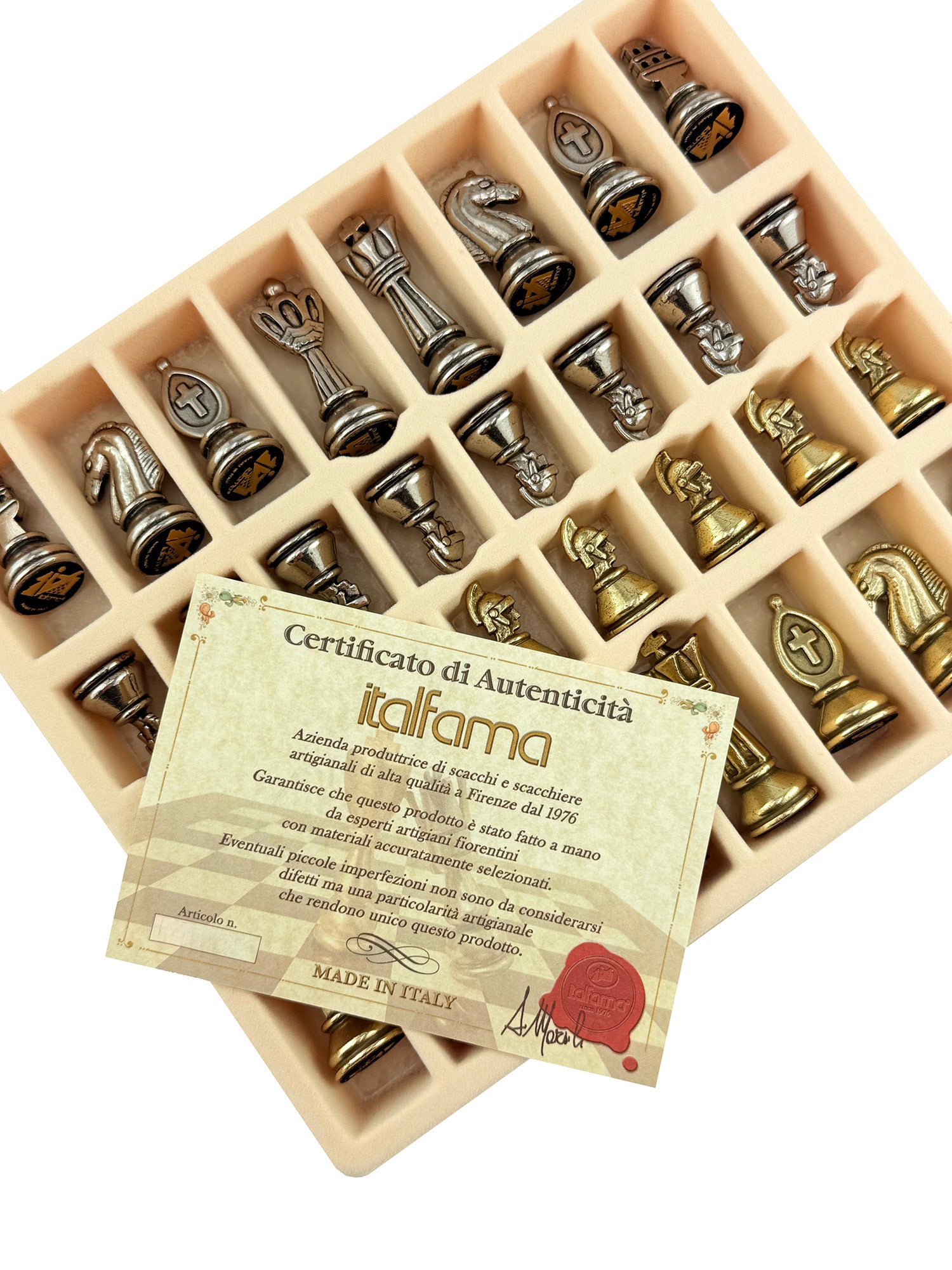 Exclusive Metal Roman Chess Pieces with Eco-Leather Chessboard (26x26 cm)