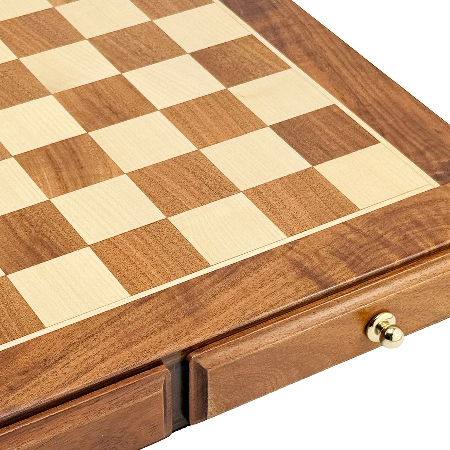 Luxury Italfama Metal Chess Set with 2-Drawer Storage Chessboard 46x46 cm