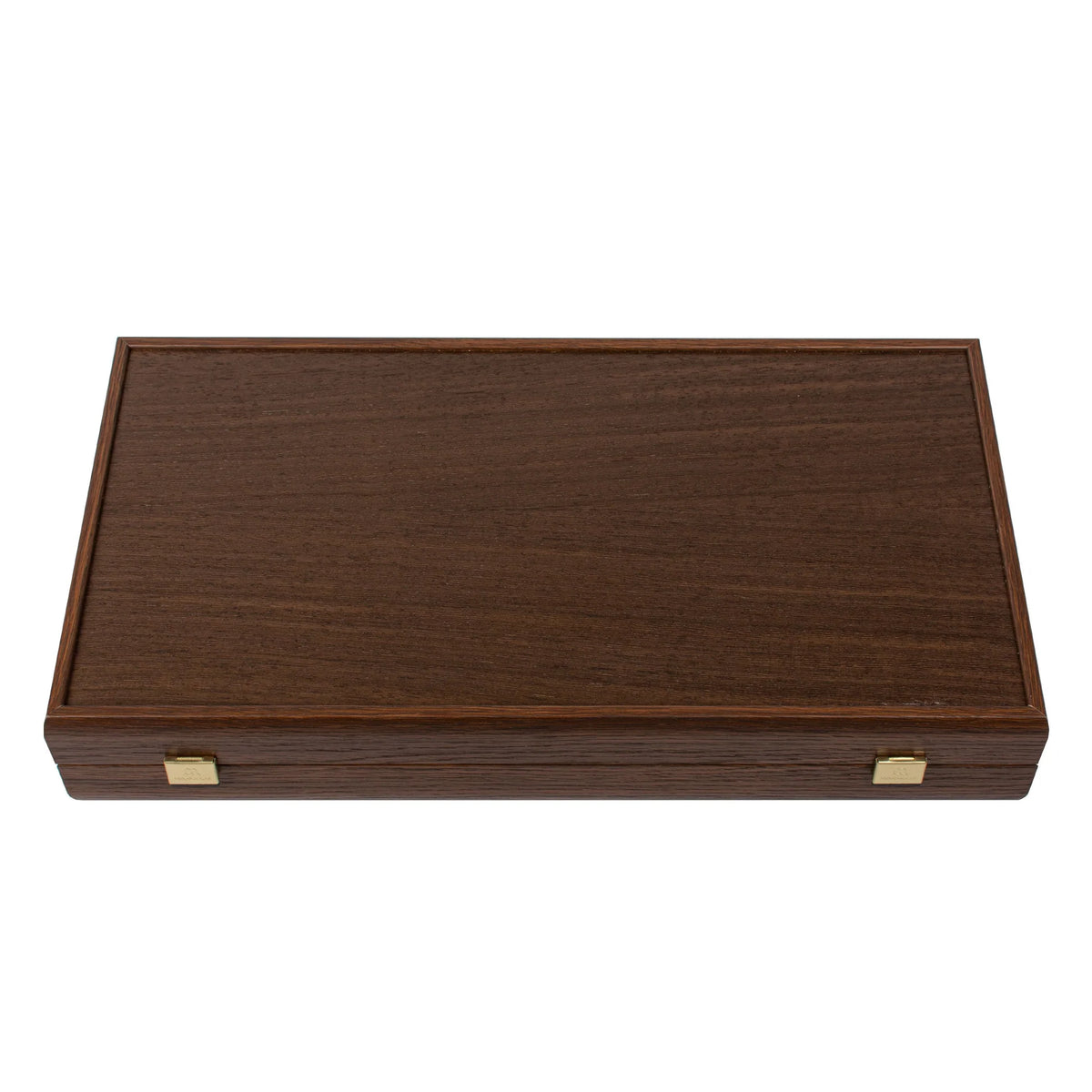 Kompaktes Manopoulos Backgammon-Set Wenge Wurzelnuss Eiche 30x17