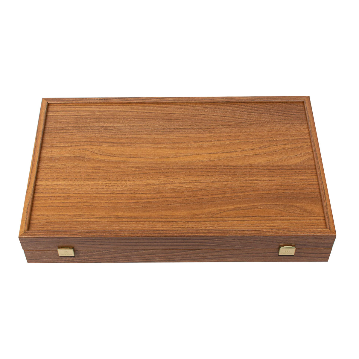 Manopoulos Backgammon-Set Mittel, Walnuss-Nachbildung, mit seitlichen Ablagen, 38x23
