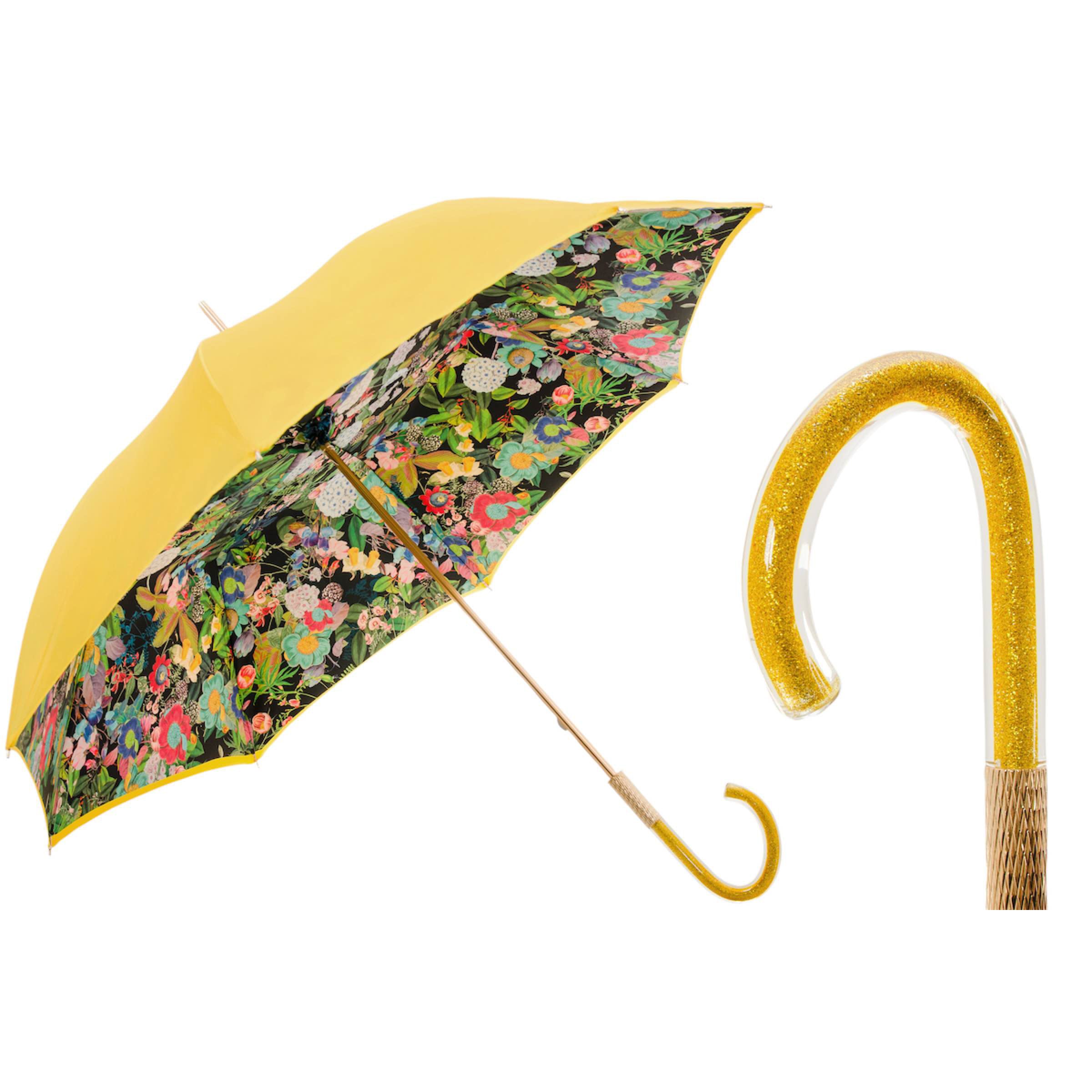 PASOTTI Regenschirm Mazzolino 93 cm Blumenstrauß Acetatgriff Italien