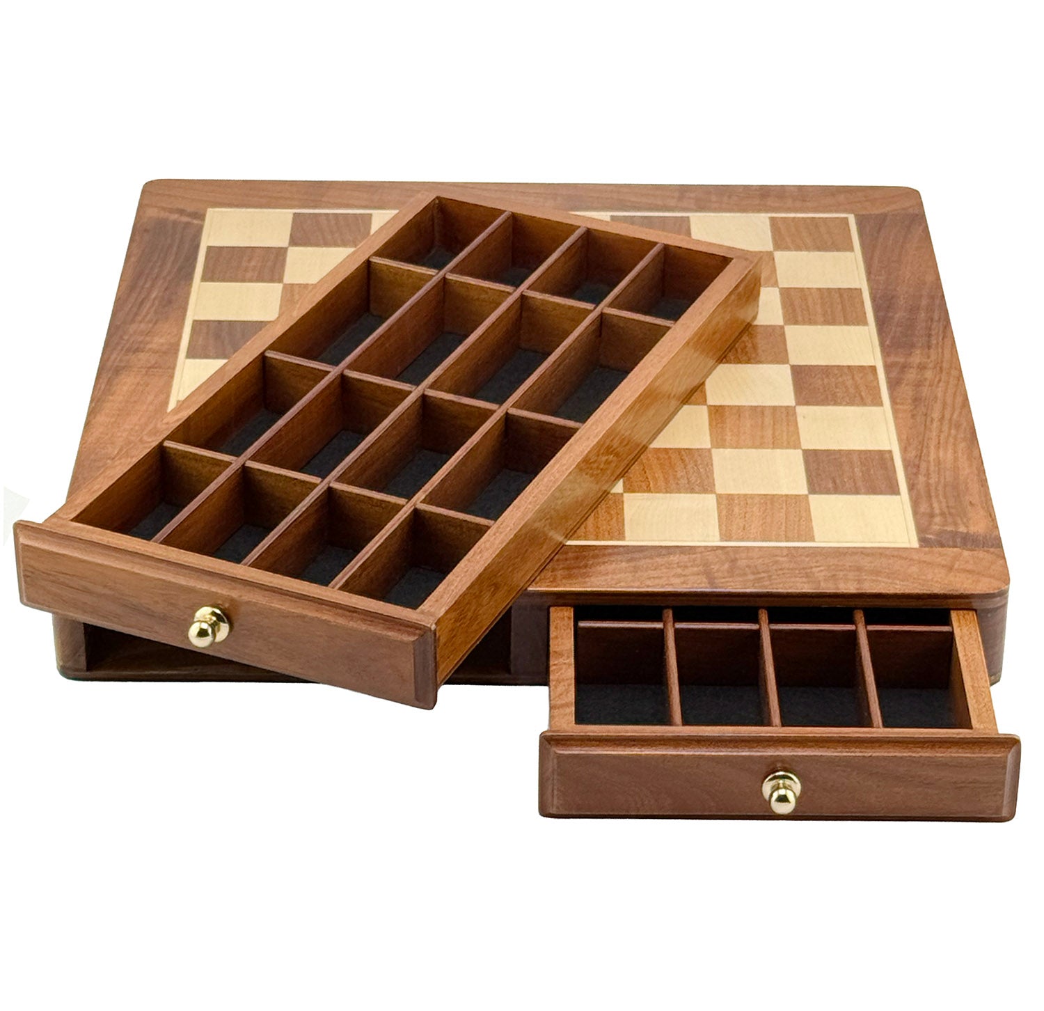 Luxury Italfama Metal Chess Set with 2-Drawer Storage Chessboard 46x46 cm