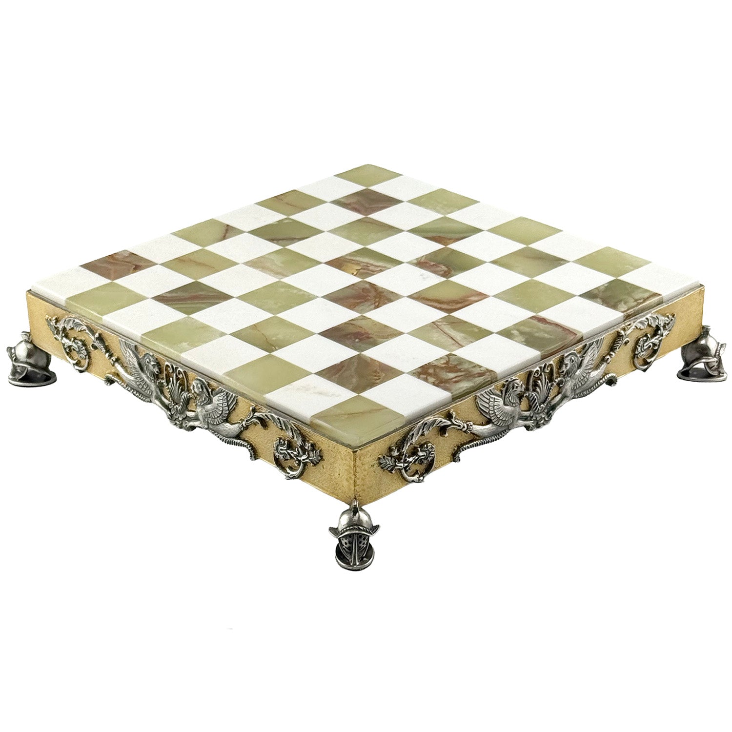 Italfama Römisches Reich Schachset 24K Gold &amp; Onyx 34cm Bronze
